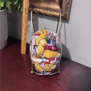 German papier-mâché Decorative  Duck and Rabbit Family Egg